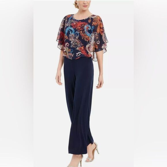 Connected Apparel NWT Size 12P Navy Women's Jumpsuit - Picture 1 of 10